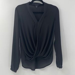 ATMOSPHERE black gathered front high low blouse size 6